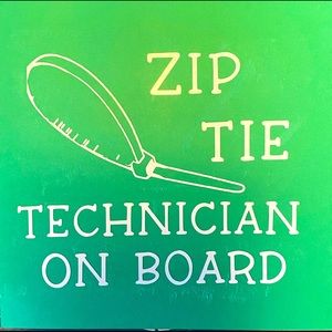 Zip Tie Technician on board window decal